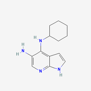 molecular formula C13H18N4 B8308371 N-cyclohexyl-1H-pyrrolo[2,3-b]pyridine-4,5-diamine 