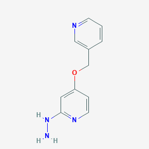 molecular formula C11H12N4O B8308391 2-Hydrazinyl-4-(pyridin-3-ylmethoxy)pyridine 