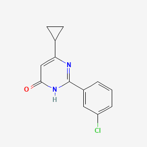 molecular formula C13H11ClN2O B8308446 2-(3-chlorophenyl)-6-cyclopropylpyrimidin-4(3H)-one 