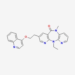 B8308500 6H-Dipyrido(3,2-b:2',3'-E)(1,4)diazepin-6-one, 11-ethyl-5,11-dihydro-5-methyl-8-(2-(4-quinolinyloxy)ethyl)- CAS No. 380378-84-7