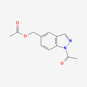 molecular formula C12H12N2O3 B8308514 1-Acetyl-5-(acetoxymethyl)indazole 
