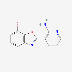 molecular formula C12H8FN3O B8308535 3-(7-Fluoro-1,3-benzoxazol-2-yl)pyridin-2-amine 