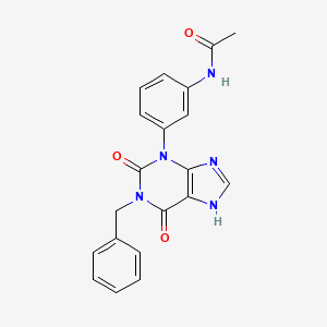 molecular formula C20H17N5O3 B8308615 N-[3-(1-benzyl-2,6-dioxo-7H-purin-3-yl)phenyl]acetamide 