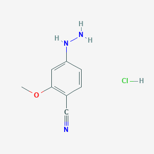 molecular formula C8H10ClN3O B8308624 4-Hydrazinyl-2-methoxybenzonitrile hydrochloride CAS No. 1023649-55-9