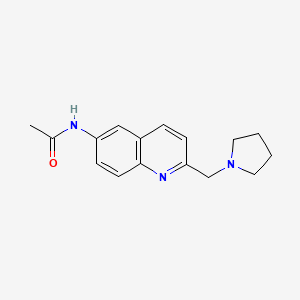 molecular formula C16H19N3O B8308632 N-[2-(1-pyrrolidinylmethyl)-6-quinolinyl]acetamide 