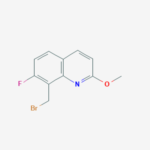 molecular formula C11H9BrFNO B8308635 8-(Bromomethyl)-7-fluoro-2-(methyloxy)quinoline 