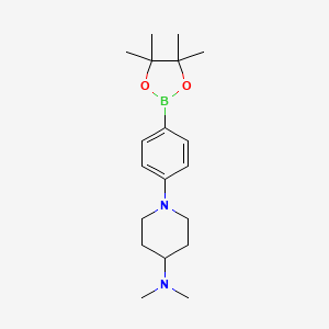 molecular formula C19H31BN2O2 B8308654 N,N-dimethyl-1-(4-(4,4,5,5-tetramethyl-1,3,2-dioxaborolan-2-yl)phenyl)piperidin-4-amine 