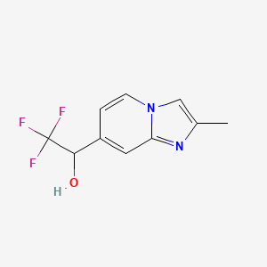 molecular formula C10H9F3N2O B8308660 2,2,2-Trifluoro-1-(2-methylimidazo[1,2-a]pyridin-7-yl)ethanol 