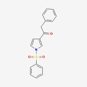 molecular formula C18H15NO3S B8308679 2-phenyl-1-(1-(phenylsulfonyl)-1H-pyrrol-3-yl)ethanone 