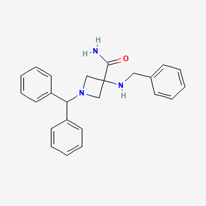 1-Benzhydryl-3-benzylaminoazetidine-3-carboxylic acid amide