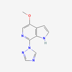 molecular formula C10H9N5O B8308753 4-Methoxy-7-(1,2,4-triazol-1-yl)-6-azaindole 