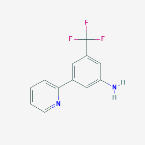 molecular formula C12H9F3N2 B8308764 3-Pyridin-2-yl-5-trifluoromethyl-phenylamine 