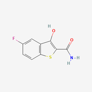 molecular formula C9H6FNO2S B8308782 5-Fluoro-3-hydroxybenzo[b]thiophene-2-carboxamide 