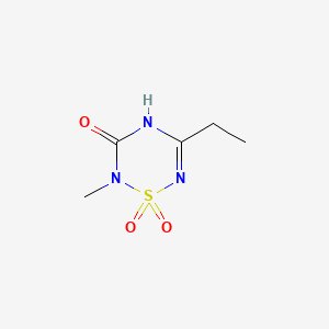 molecular formula C5H9N3O3S B8308890 2H-1,2,4,6-Thiatriazin-3(4H)-one, 5-ethyl-2-methyl-, 1,1-dioxide CAS No. 85769-93-3