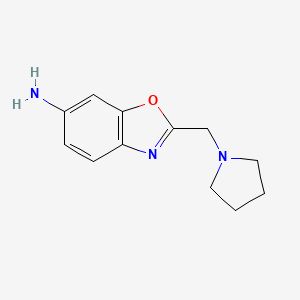 molecular formula C12H15N3O B8308896 2-(Pyrrolidin-1-ylmethyl)benzoxazol-6-ylamine 