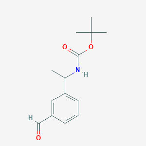 molecular formula C14H19NO3 B8308900 tert-butyl N-[1-(3-formylphenyl)ethyl]carbamate 