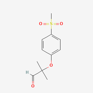 molecular formula C11H14O4S B8308905 2-Methyl-2-(4-methylsulphonylphenoxy)propanal 