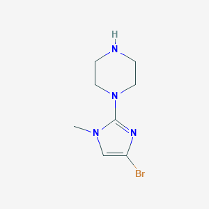 molecular formula C8H13BrN4 B8308918 1-(4-bromo-1-methyl-1H-imidazol-2-yl)piperazine 