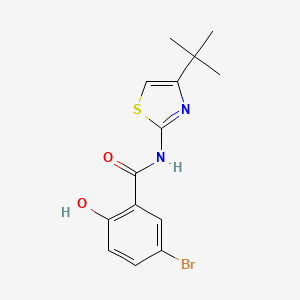 molecular formula C14H15BrN2O2S B8308937 5-Bromo-N-{4-[(1,1-dimethyl)ethyl]thiazol-2-yl)-2-hydroxybenzamide 