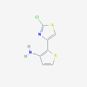 molecular formula C7H5ClN2S2 B8308969 2-(2-Chlorothiazol-4-yl)thiophen-3-amine 