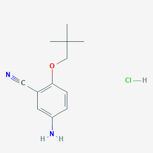molecular formula C12H17ClN2O B8308989 3-Cyano-4-neopentyloxyaniline hydrochloride 