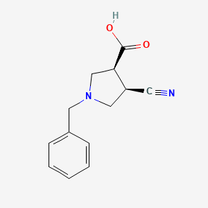 (3S,4R)-4-cyano-1-(phenylmethyl)-3-pyrrolidinecarboxylic acid