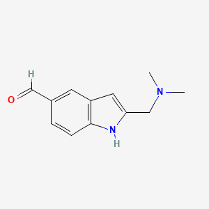 molecular formula C12H14N2O B8309018 2-dimethylaminomethyl-1H-indole-5-carbaldehyde 