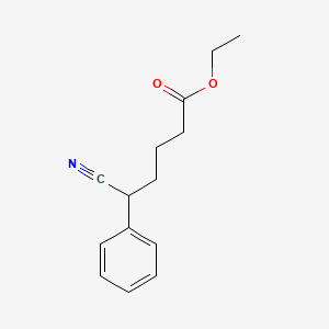 molecular formula C14H17NO2 B8309054 Ethyl 5-cyano-5-phenylvalerate 