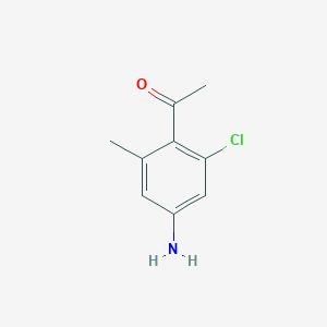 molecular formula C9H10ClNO B8309061 1-(4-Amino-2-chloro-6-methylphenyl)ethanone 