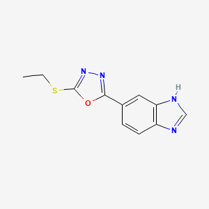 5-(5-(Ethylthio)-1,3,4-oxadiazol-2-yl)-1H-benzo[d]imidazole