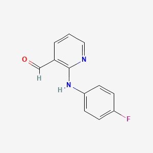 molecular formula C12H9FN2O B8309213 2-(4-Fluorophenylamino)nicotinaldehyde 