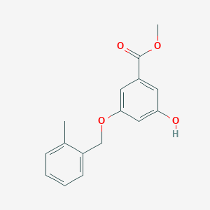 molecular formula C16H16O4 B8309218 Methyl 3-hydroxy-5-{[(2-methylphenyl)methyl]oxy}benzoate 