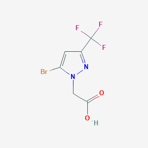 molecular formula C6H4BrF3N2O2 B8309224 5-bromo-3-(trifluoromethyl)-1H-pyrazole-1-acetic acid 