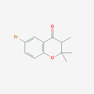 molecular formula C12H13BrO2 B8309230 6-bromo-3,4-dihydro-4-oxo-2,2,3-trimethyl-2H-benzo[b]pyran 