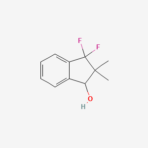 molecular formula C11H12F2O B8309267 3,3-Difluoro-2,2-dimethylindan-1-ol CAS No. 1034921-57-7