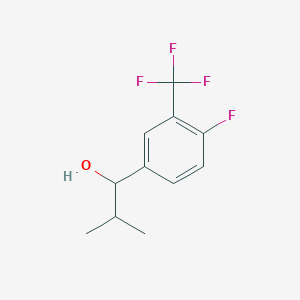 molecular formula C11H12F4O B8309343 1-(4-Fluoro-3-trifluoromethyl-phenyl)-2-methyl-propan-1-ol 