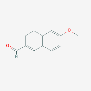 molecular formula C13H14O2 B8309379 6-Methoxy-1-methyl-3,4-dihydro-2-naphthaldehyde 