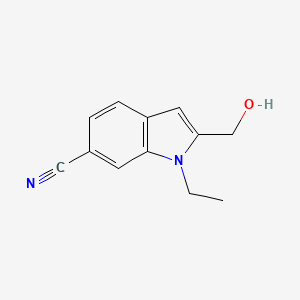 molecular formula C12H12N2O B8309461 1-Ethyl-2-(hydroxymethyl)indole-6-carbonitrile 