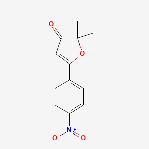 molecular formula C12H11NO4 B8309507 2,2-dimethyl-5-(4-nitrophenyl)furan-3(2H)-one 