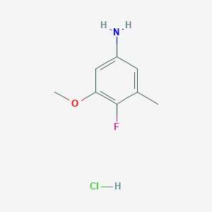 molecular formula C8H11ClFNO B8309566 4-Fluoro-3-methoxy-5-methylbenzenamine hydrochloride CAS No. 1357103-70-8