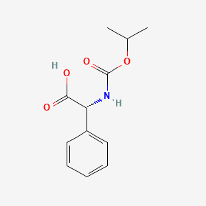 molecular formula C12H15NO4 B8309609 (R)-Isopropoxycarbonylamino-phenyl-acetic acid 