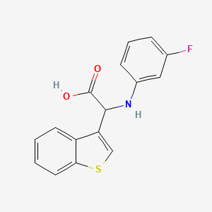 molecular formula C16H12FNO2S B8309780 2-(Benzo[b]thiophen-3-yl)-2-(3-fluorophenylamino)acetic acid 