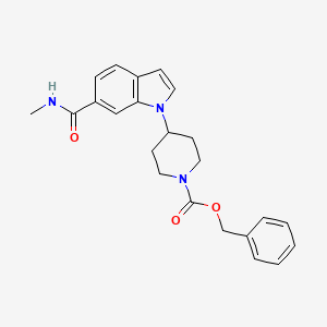 molecular formula C23H25N3O3 B8309794 N-methyl-1-(1-benzyloxycarbonylpiperidin-4-yl)-1H-indole-6-carboxamide 