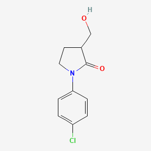 molecular formula C11H12ClNO2 B8309810 1-(4-Chlorophenyl)-2-oxopyrrolidine-3-methanol 