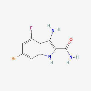 molecular formula C9H7BrFN3O B8309823 3-amino-6-bromo-4-fluoro-1H-indole-2-carboxylic acid amide 