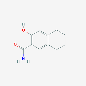 molecular formula C11H13NO2 B8309955 3-Hydroxy-5,6,7,8-tetrahydro-2-naphthalenecarboxamide 