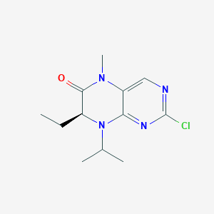 molecular formula C12H17ClN4O B8310020 (7S)-2-chloro-8-isopropyl-7-ethyl-5-methyl-7H-pteridin-6-one 