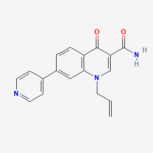 molecular formula C18H15N3O2 B8310049 1-Allyl-4-oxo-7-(4-pyridyl)quinoline-3-carboxamide 