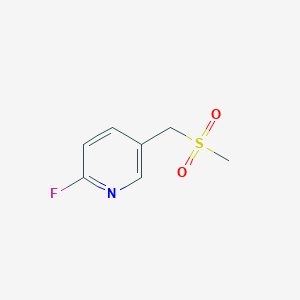 molecular formula C7H8FNO2S B8310056 2-Fluoro-5-(methylsulfonylmethyl)pyridine 