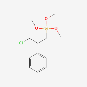molecular formula C12H19ClO3Si B8310060 (3-Chloro-2-phenylpropyl)-trimethoxysilane 
